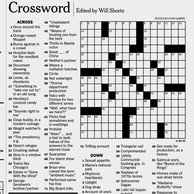 XL Nyt Crossword: From Concept to Popular Puzzle Answer